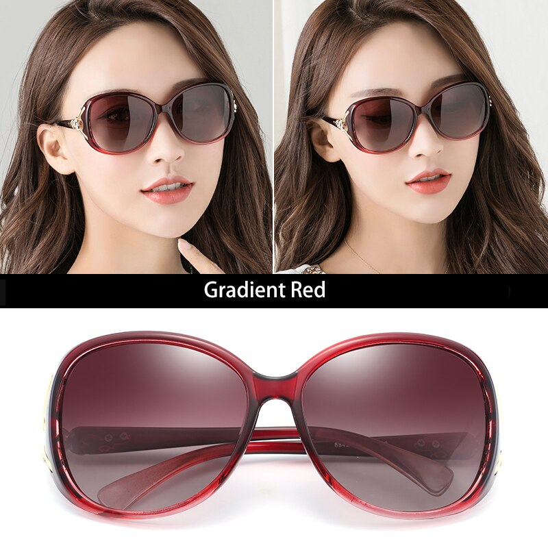 Aidien Women's Polycarbonate Frame Sunglasses Customizable Lenses 8842 Sunglasses Aidien Gradient Red 0