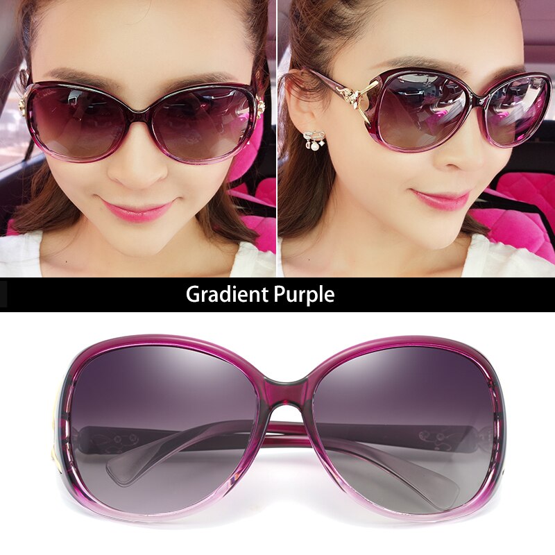 Aidien Women's Polycarbonate Frame Sunglasses Customizable Lenses 8842 Sunglasses Aidien Gradient Purple 0