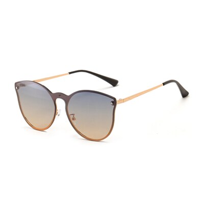 Ralferty Women's Sunglasses Cat Eye W9177 Sunglasses Ralferty C6 Blue Yellow As picture