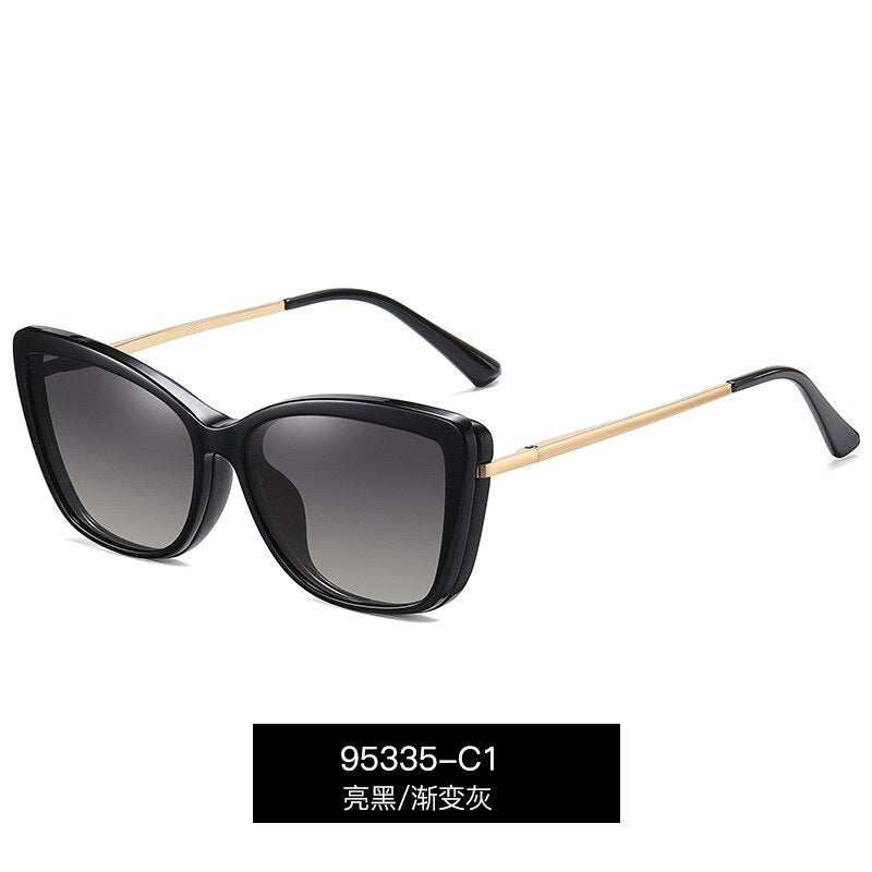 Women's Eyeglasses Polarized Sunglasses Magnetic Clip On 95335 Sunglasses Reven Jate C1