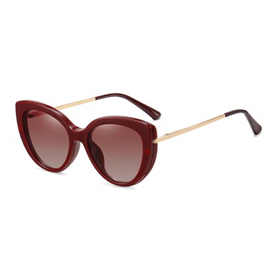 Ralferty Clip On Sunglasses Women Cat's Eye Glasses Anti Blue Light F95336 Clip On Sunglasses Ralferty C3 Wine Red