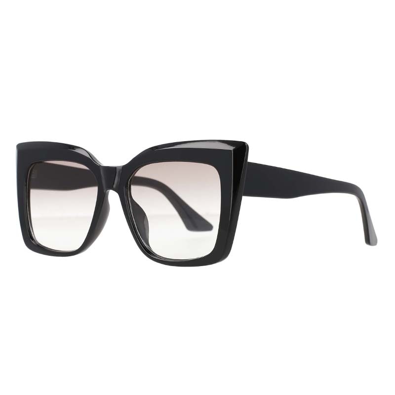 CCSpace Women's Full Rim Oversized Square Cat Eye Resin Frame Sunglasses 53288 Sunglasses CCspace Sunglasses black 53288
