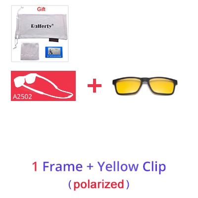 Ralferty Men Eye Glasses Frame Magnet Clip On Sport Sunglasses Women Anti Blue Square Hanging Neck Eyeglass Clip On Sunglasses Ralferty 1Frame Yellow Clip Full black frame