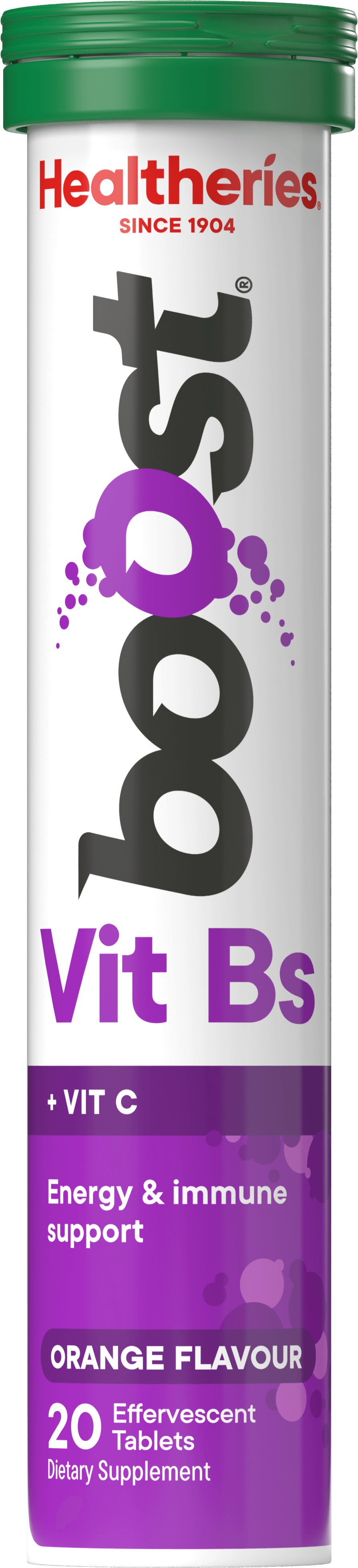 Healtheries Boost Effervescent Vitamin Bs Orange 2x20s