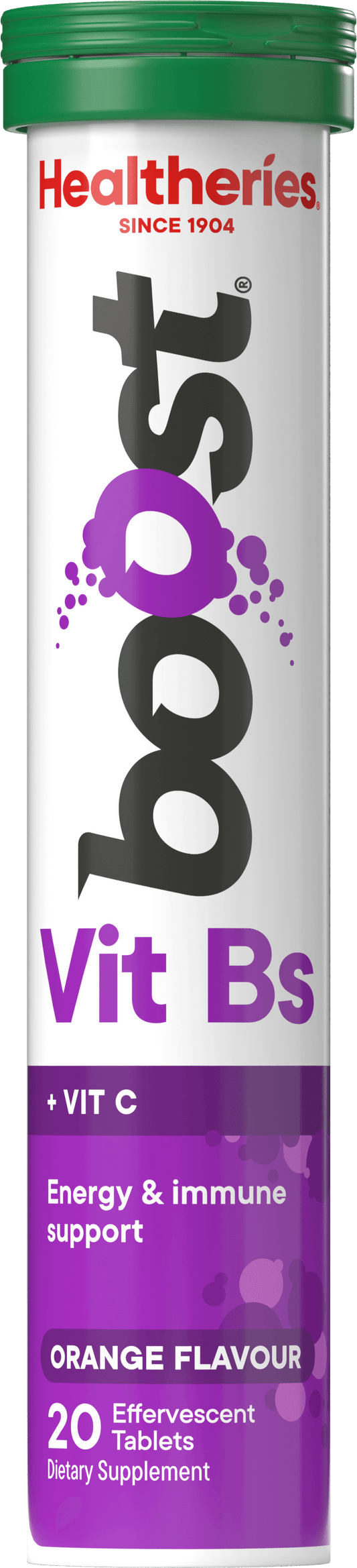 Healtheries Boost Effervescent Vitamin Bs Orange 2x20s