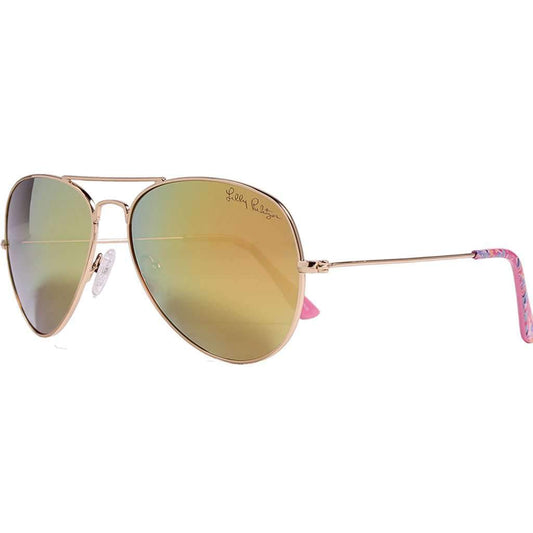 Lexy Sunglasses in Coco Coral Crab With Shiny Gold Lenses by Lilly Pulitzer