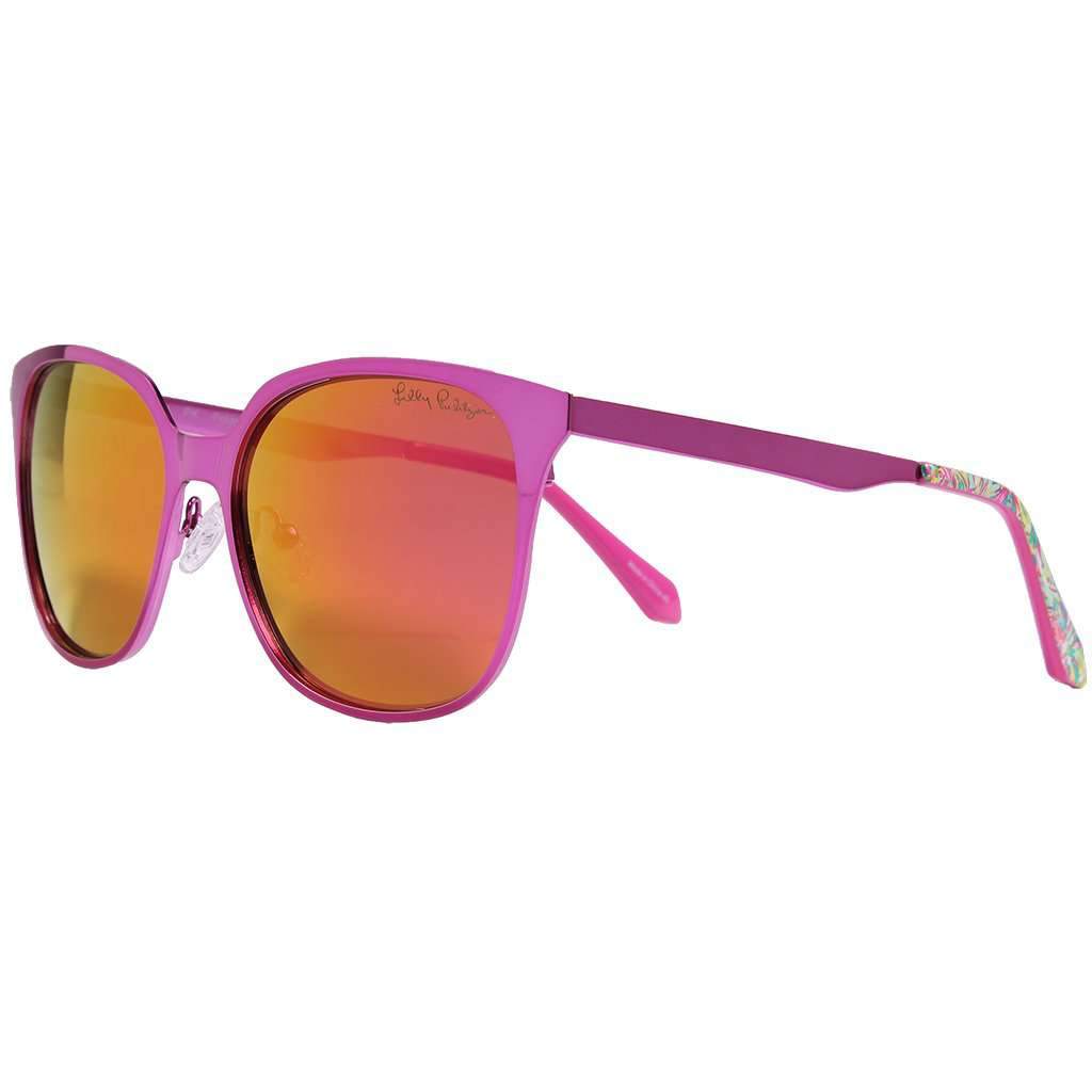 Landon Sunglasses in Metallic Pink With Pink Lenses by Lilly Pulitzer