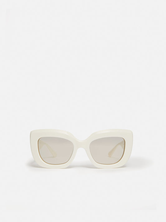 Woodley Square Cats Eye Sunglasses | White