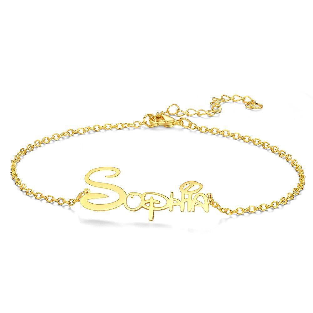 Custom Name Anklet Gold Plated Delicate Gift