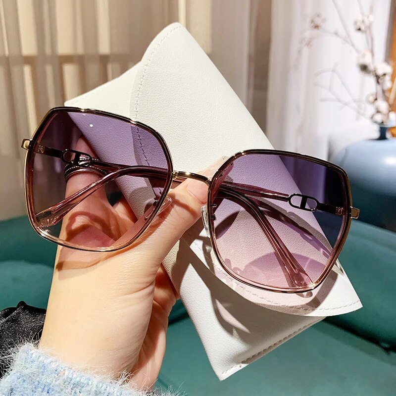 Fashion Polarized Sunglasses Women UV400 Gradient Lens Sun Glasses Oversized Retro Square Luxury Brand Oculus ShopOnlyDeal