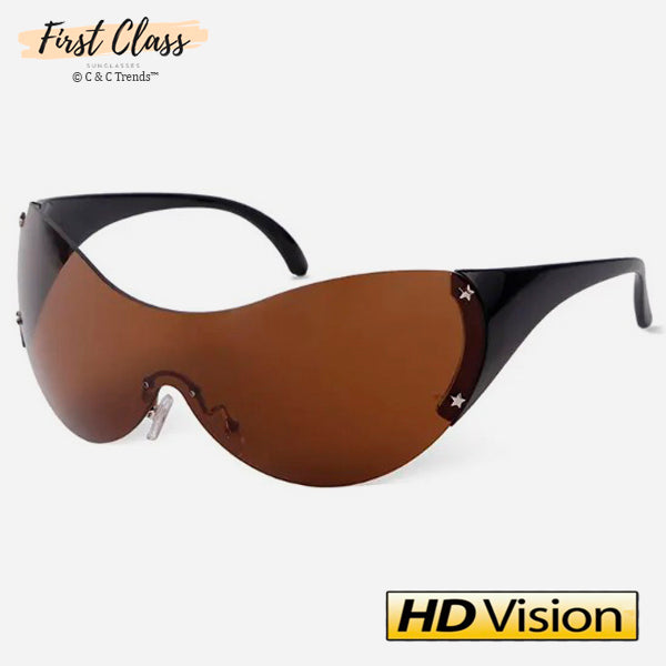 Oversized Rimless HD lens Sports Sunglasses 2