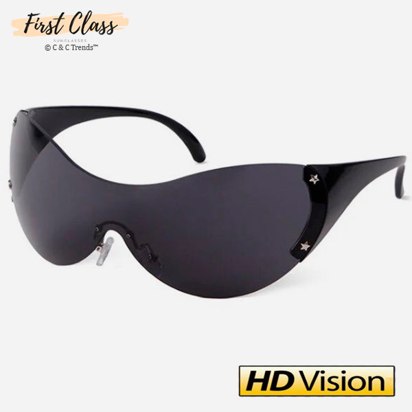 Oversized Rimless HD lens Sports Sunglasses 4