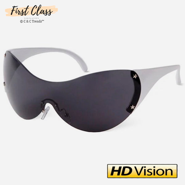 Oversized Rimless HD lens Sports Sunglasses 5