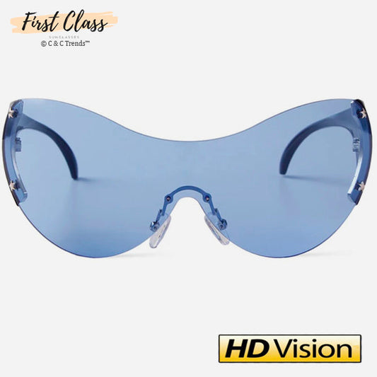 Oversized Rimless HD lens Sports Sunglasses 7