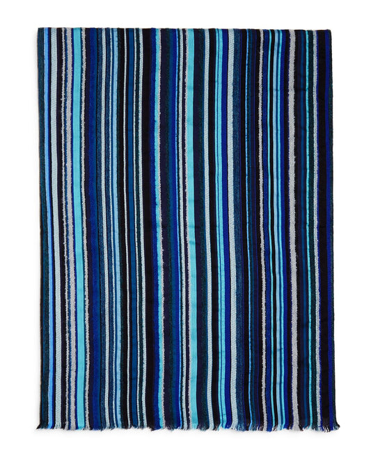 Paul Smith Mixed-media Striped Scarf Navy