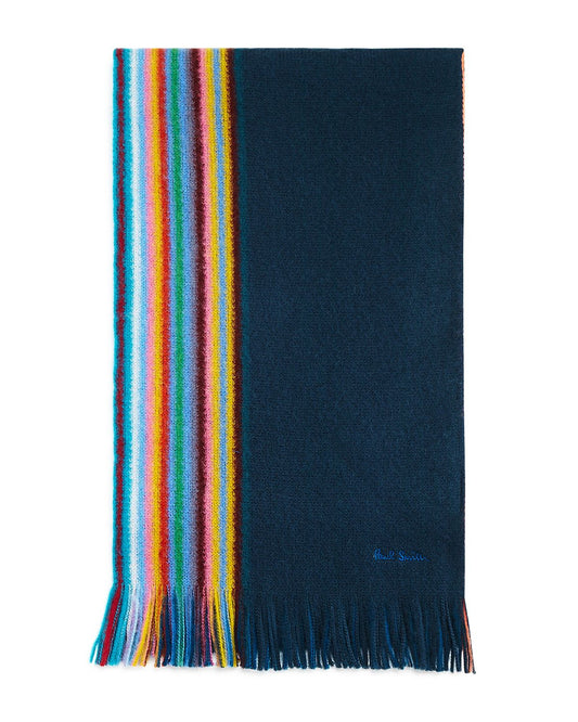 Paul Smith Multi-edge Striped Scarf Green