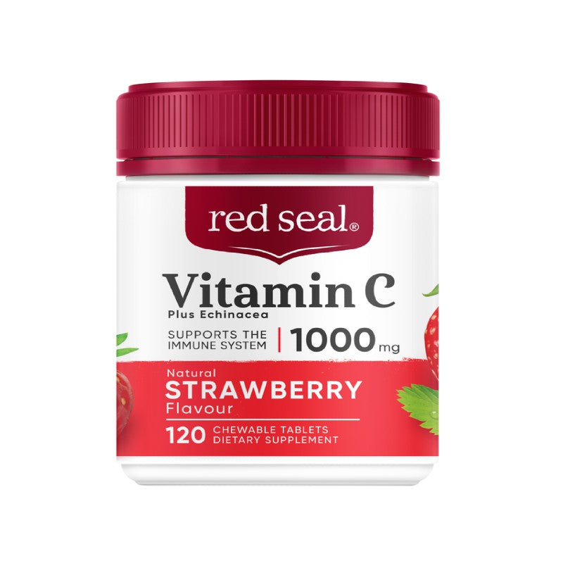 Red Seal Vitamin C 1000mg Plus Echinacea with Natural Strawberry Flavour 120 Tablets
