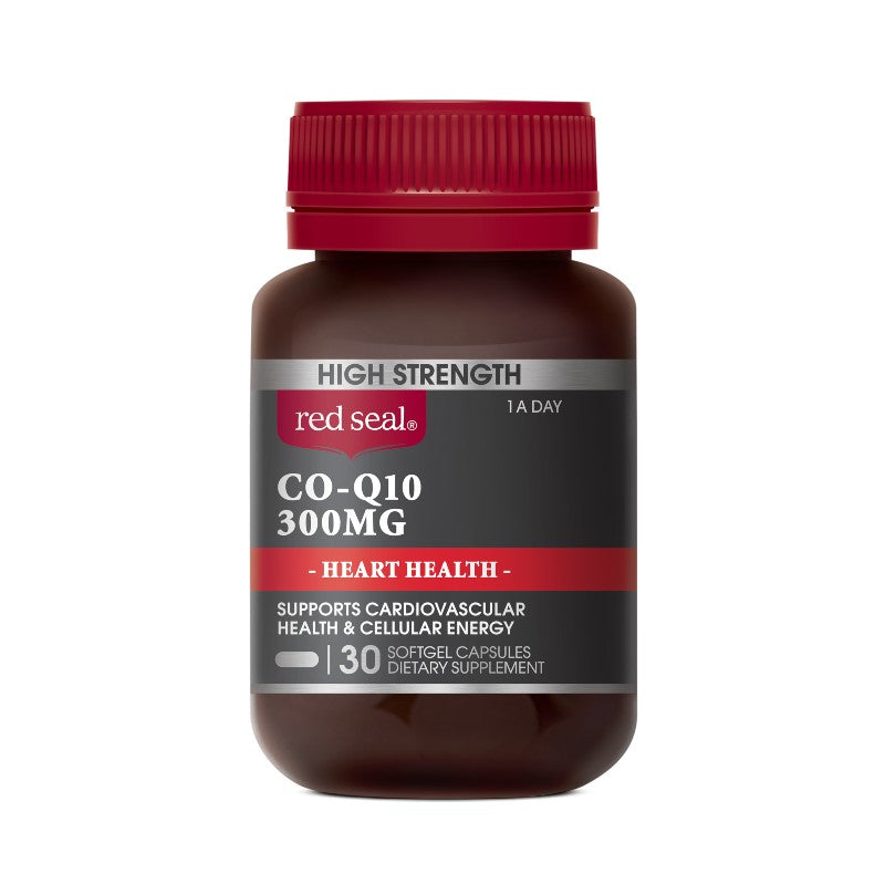 Red Seal High Strength CoQ10 300mg+Vit D 30 Capsules