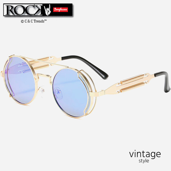 Rock & Roll Reflective Metallic Round Sunglasses 4