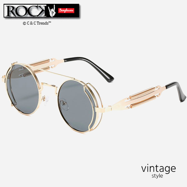 Rock & Roll Reflective Metallic Round Sunglasses 5