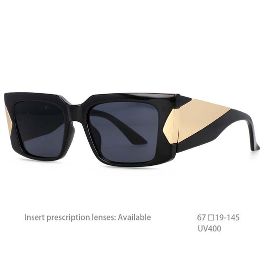 CCSpace Women's Full Rim Oversized Square Resin Wide Leg Frame Sunglasses 54498 Sunglasses CCspace Sunglasses black China 54498