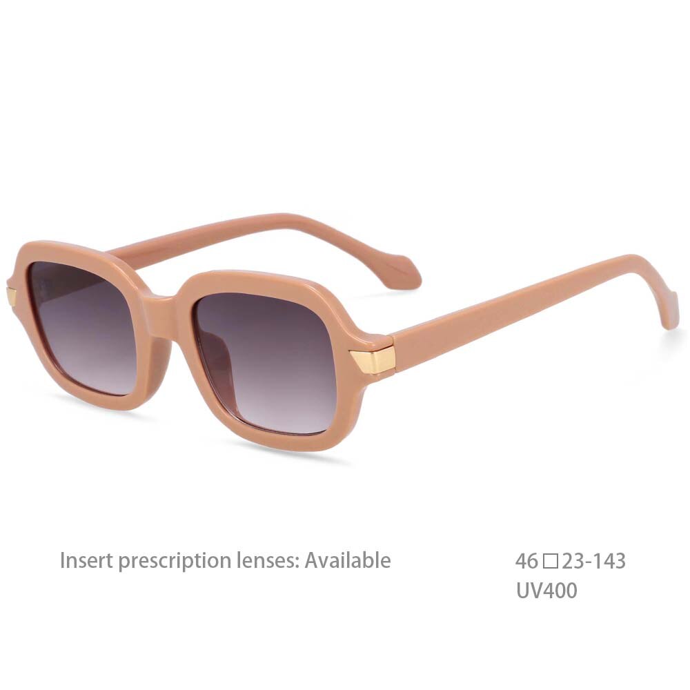 CCSpace Unisex Full Rim Square Resin Alloy Frame Punk Sunglasses 54401 Sunglasses CCspace Sunglasses Rice pink China as pictuer