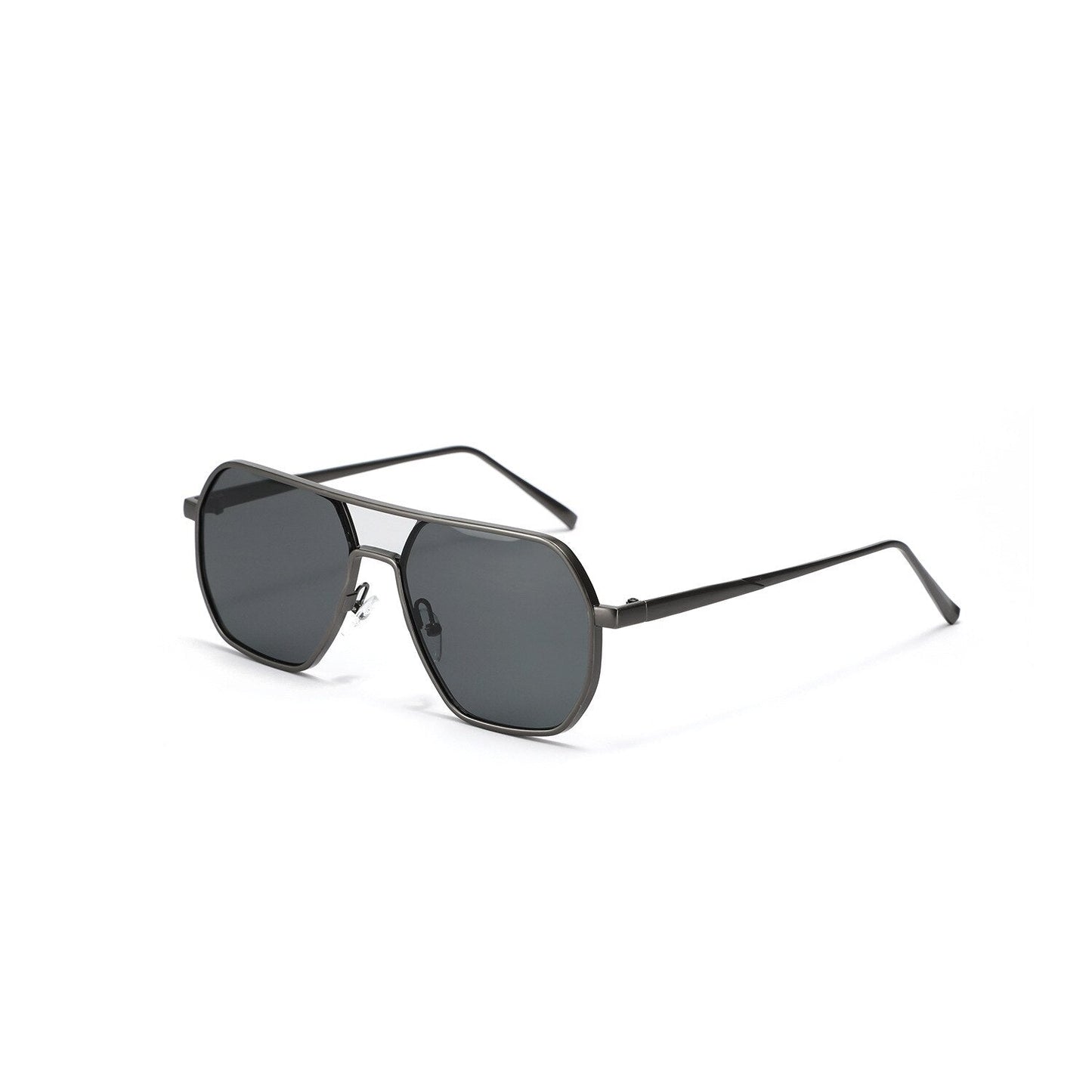 CCSpace Unisex Full Rim Polygon Square Tr 90 Alloy 56281 Sunglasses CCspace Sunglasses GunGrey