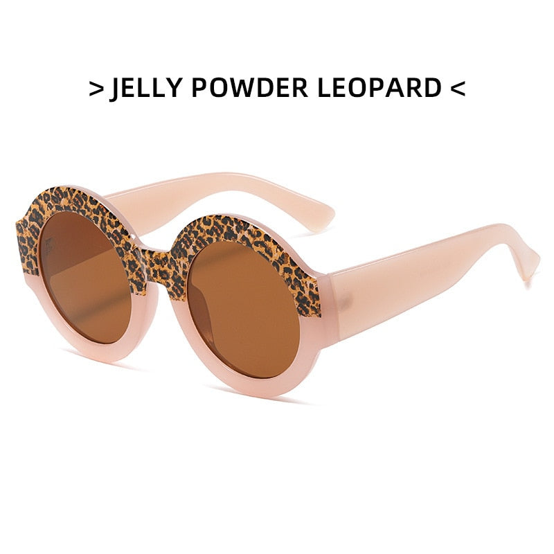 Lonsy Women's Sunglasses Round Leopard Double Color Mn13033 Sunglasses Lonsy C4 As Picture