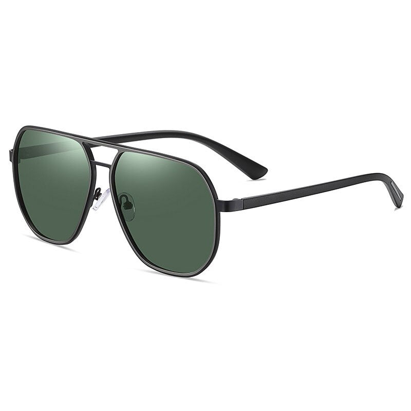 Yimaruili Men's Full Rim Square Alloy Double Bridge Frame Polarized Sunglasses 3375 Sunglasses Yimaruili Sunglasses Dark Green Other