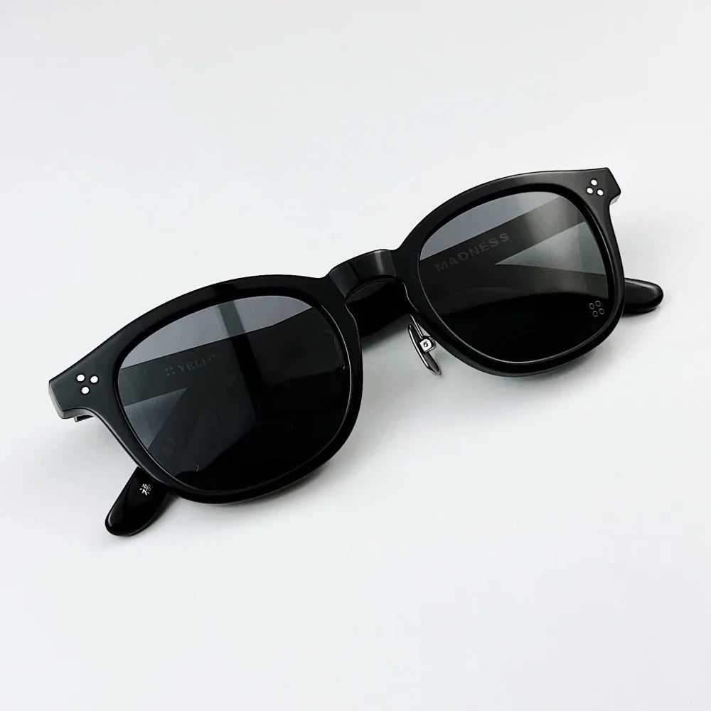 Black Mask Unisex Full Rim Square Acetate Sunglasses 484022 Sunglasses Black Mask Black-Grey As Shown