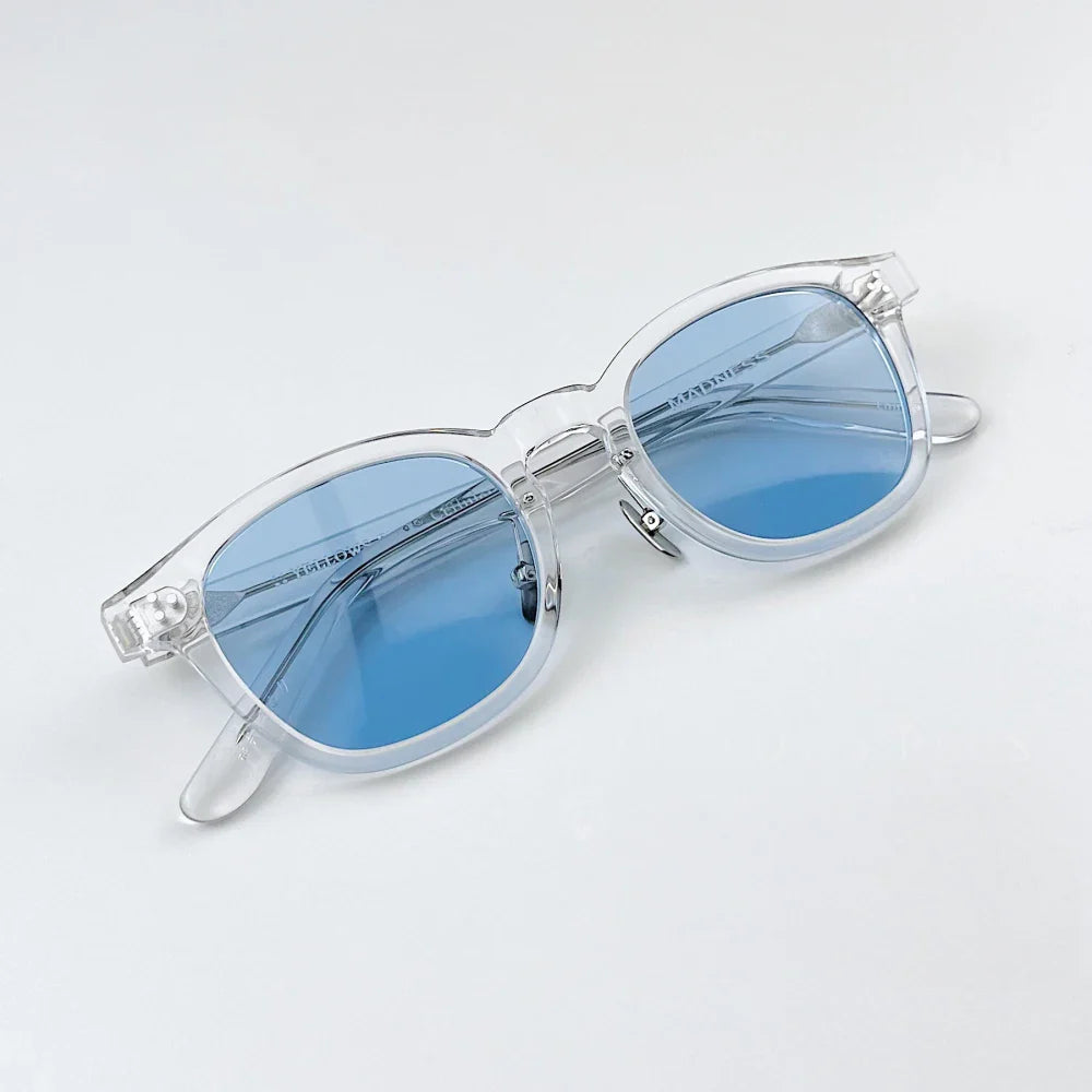 Black Mask Unisex Full Rim Square Acetate Sunglasses 484022 Sunglasses Black Mask Crystal-Blue As Shown