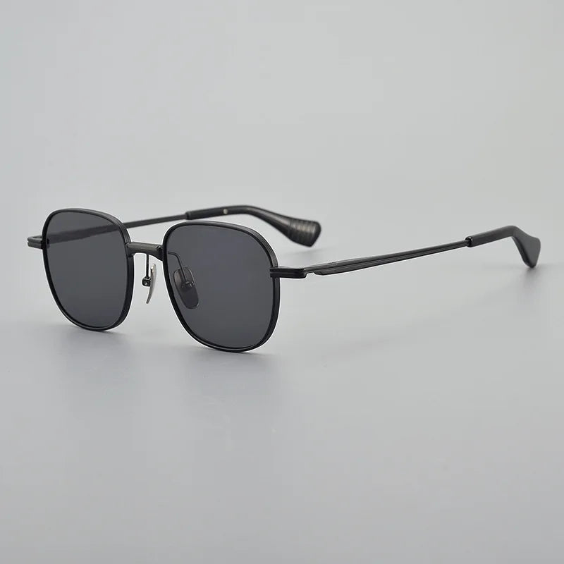 Black Mask Unisex Full Rim Square Titanium Polarized Sunglasses 151dt Sunglasses FuzWeb  Black-Gray As Shown