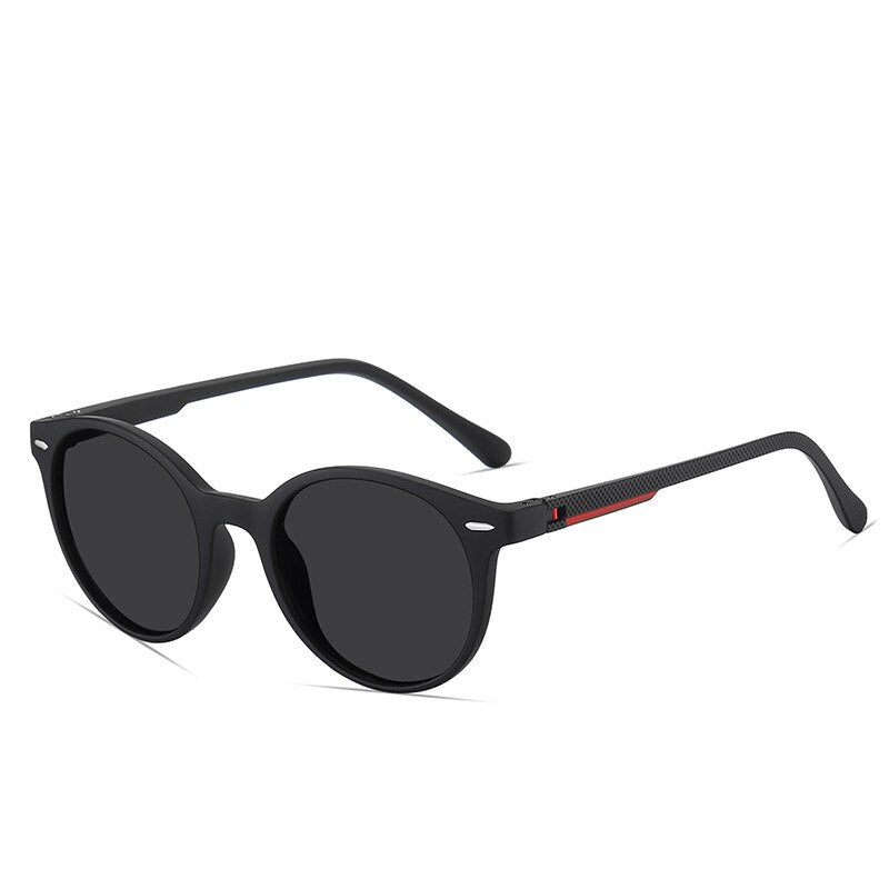 Yimaruili Unisex Full Rim Round Tr 90 Polarized Sunglasses C3008 Sunglasses Yimaruili Sunglasses Black C1 Other