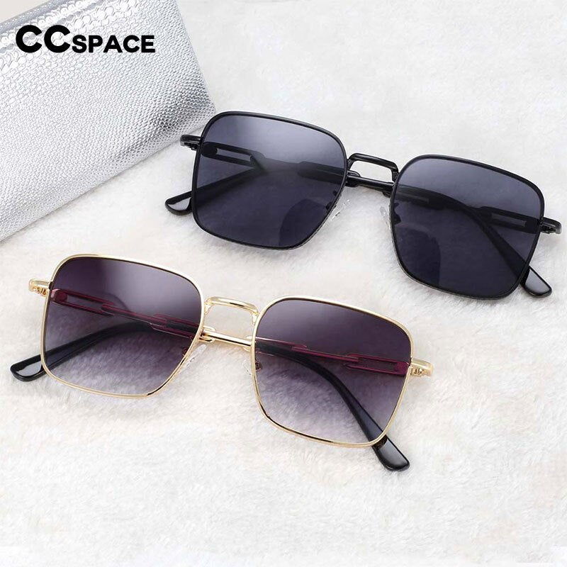 CCSpace Unisex Full Rim Rectangle Resin Alloy Frame Sunglasses 54448