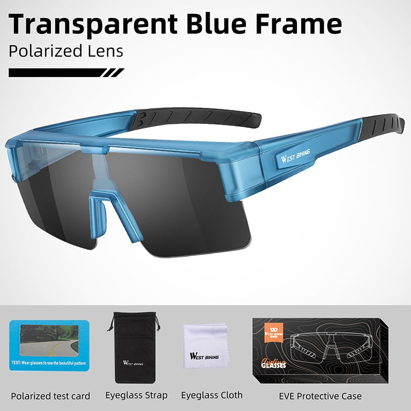 West Biking Unisex Semi Rim Fit Over Myopic Polarized Sunglasses Yp0703144-146 Sunglasses West Biking Polarized Blue