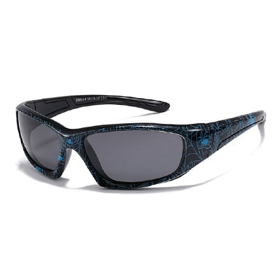 Ralferty Unisex Children's Full Rim Rectangle Acetate Polarized Sunglasses M805 Sunglasses Ralferty C11 Shiny Black China As picture