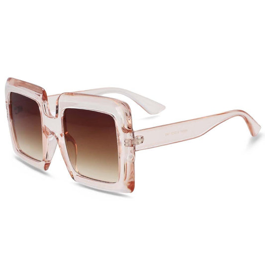 CCSpace Women's Full Rim Oversized Square Resin Frame Sunglasses 54244 Sunglasses CCspace Sunglasses Tea 54244