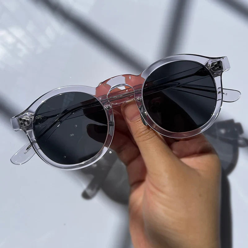 Black Mask Unisex Full Rim Acetate Round Polarized Sunglasses 14143 Sunglasses Black Mask Crystal-Gray As Shown