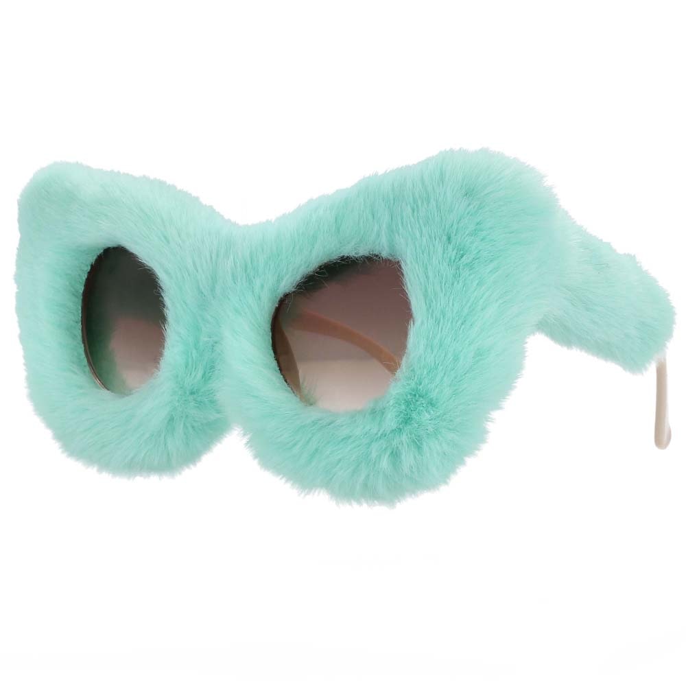 CCSpace Women's Full Rim Velvet/Resin Handcrafted Cat Eye Frame Sunglasses 54190 Sunglasses CCspace Sunglasses green