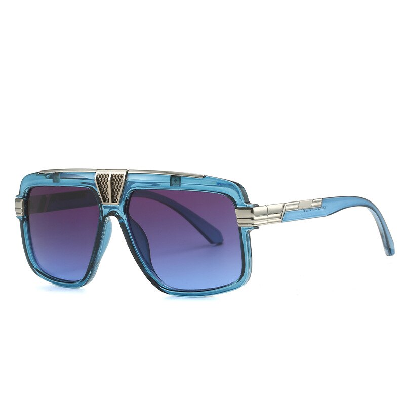 CCSpace Men's Full Rim Large Square Tr 90 UV400 Sunglasses 56295 Sunglasses CCspace Sunglasses C4Blue