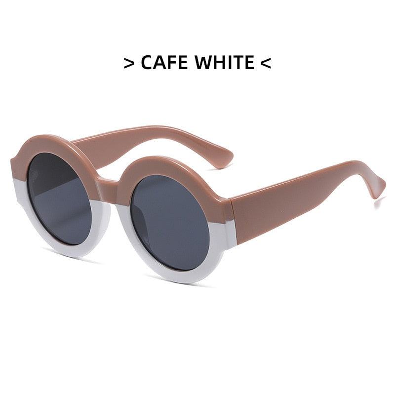 Lonsy Women's Sunglasses Round Leopard Double Color Mn13033 Sunglasses Lonsy C7 As Picture