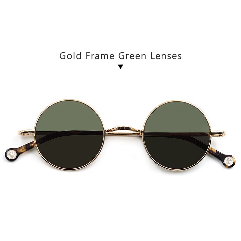 Hdcrafter Unisex Full Rim Round Alloy Polarized Sunglasses Ps7087s Sunglasses HdCrafter Sunglasses Gold-Green