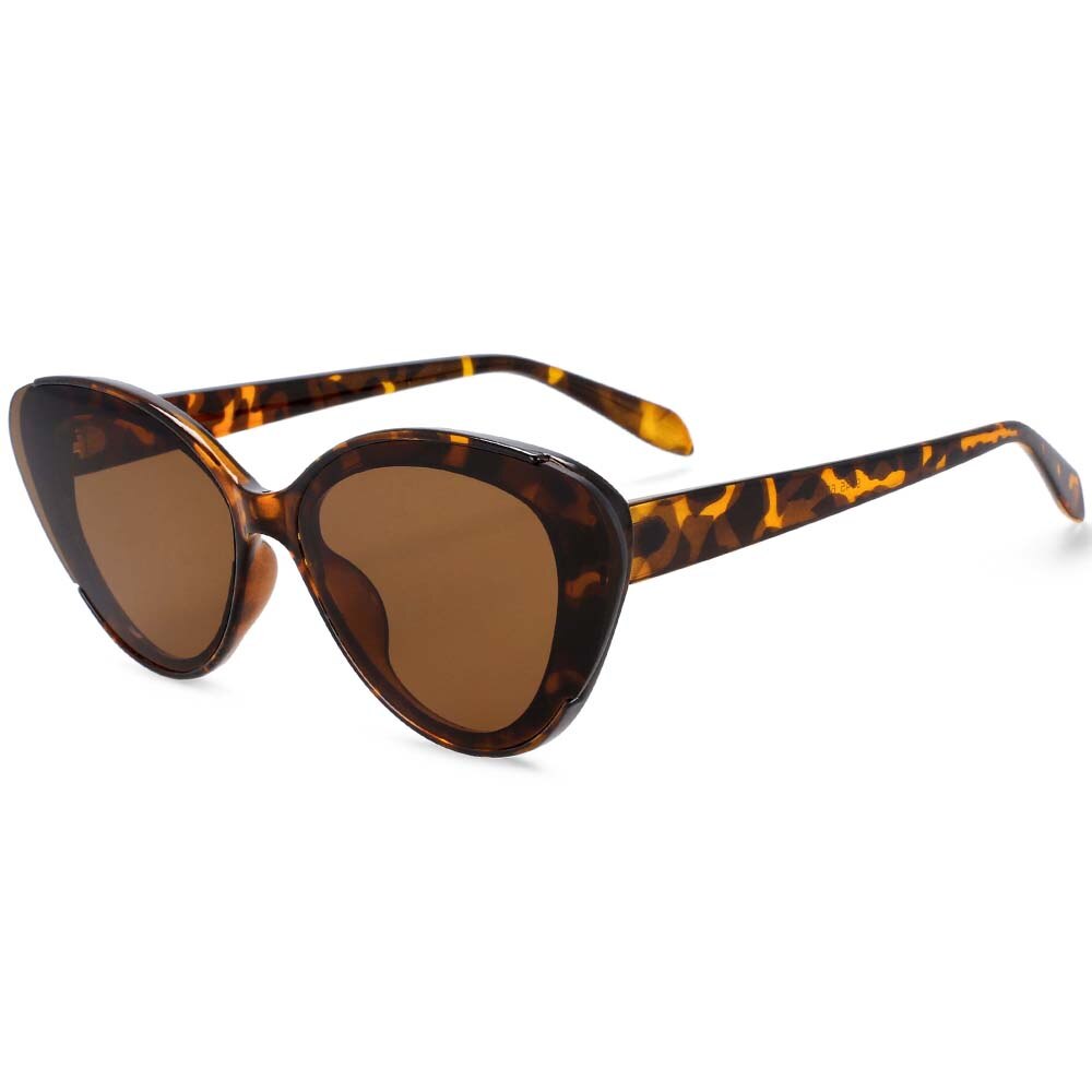 CCSpace Women's Full Rim Cat Eye Resin Frame Sunglasses 54223 Sunglasses CCspace Sunglasses leopard 54223