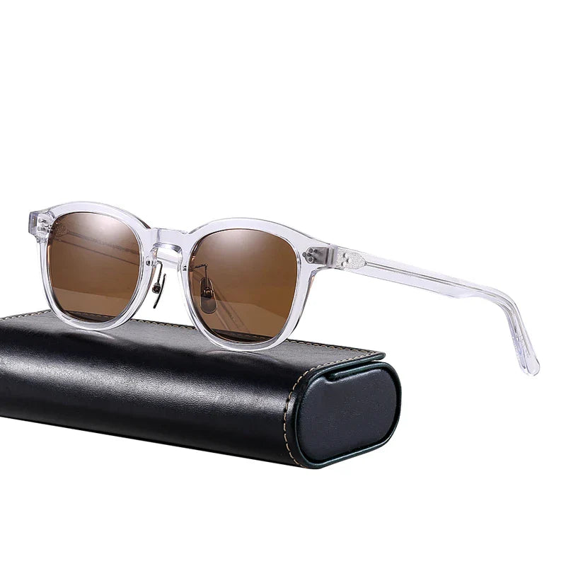 Black Mask Men's Full Rim Square Acetate Polarized Sunglasses 4950 Sunglasses Black Mask Crystal-Brown Black