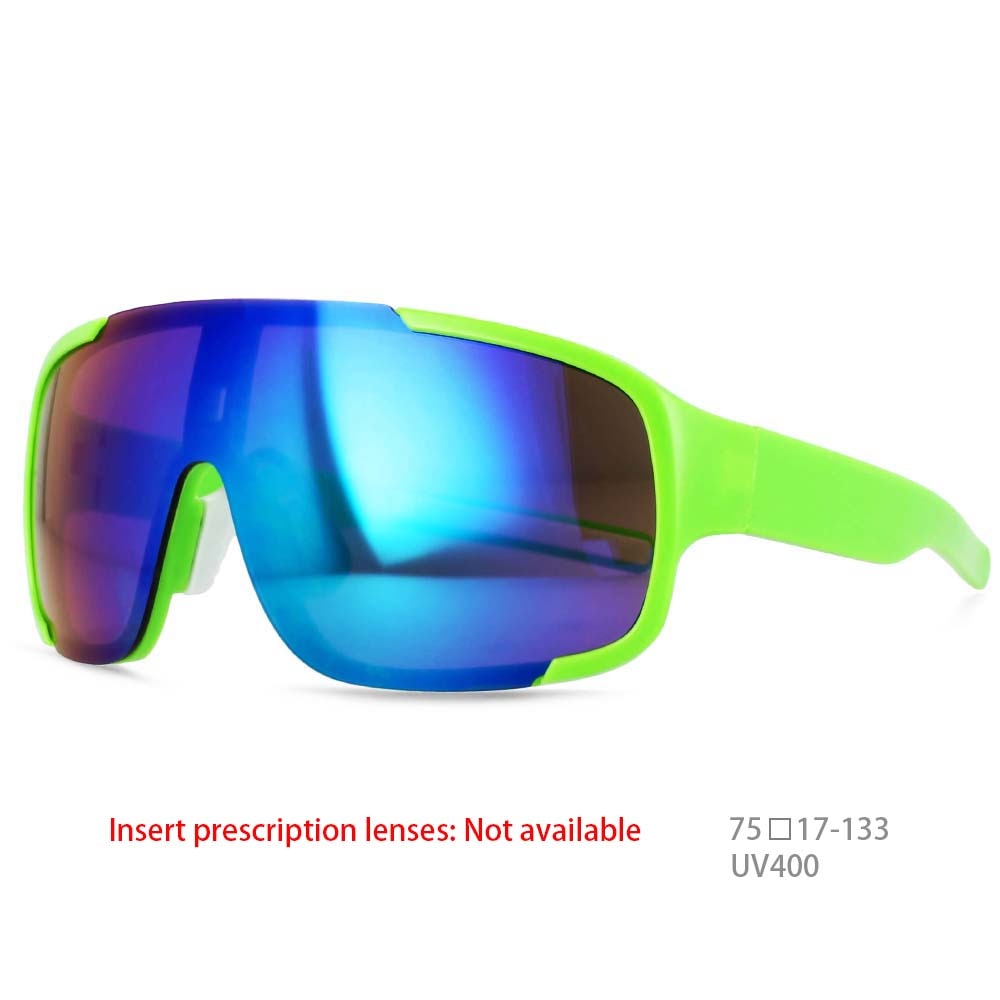 CCSpace Unisex Full Rim Oversized Rectangle Goggle Resin Frame Sunglasses 54511 Sunglasses CCspace Sunglasses Green-blue 54511