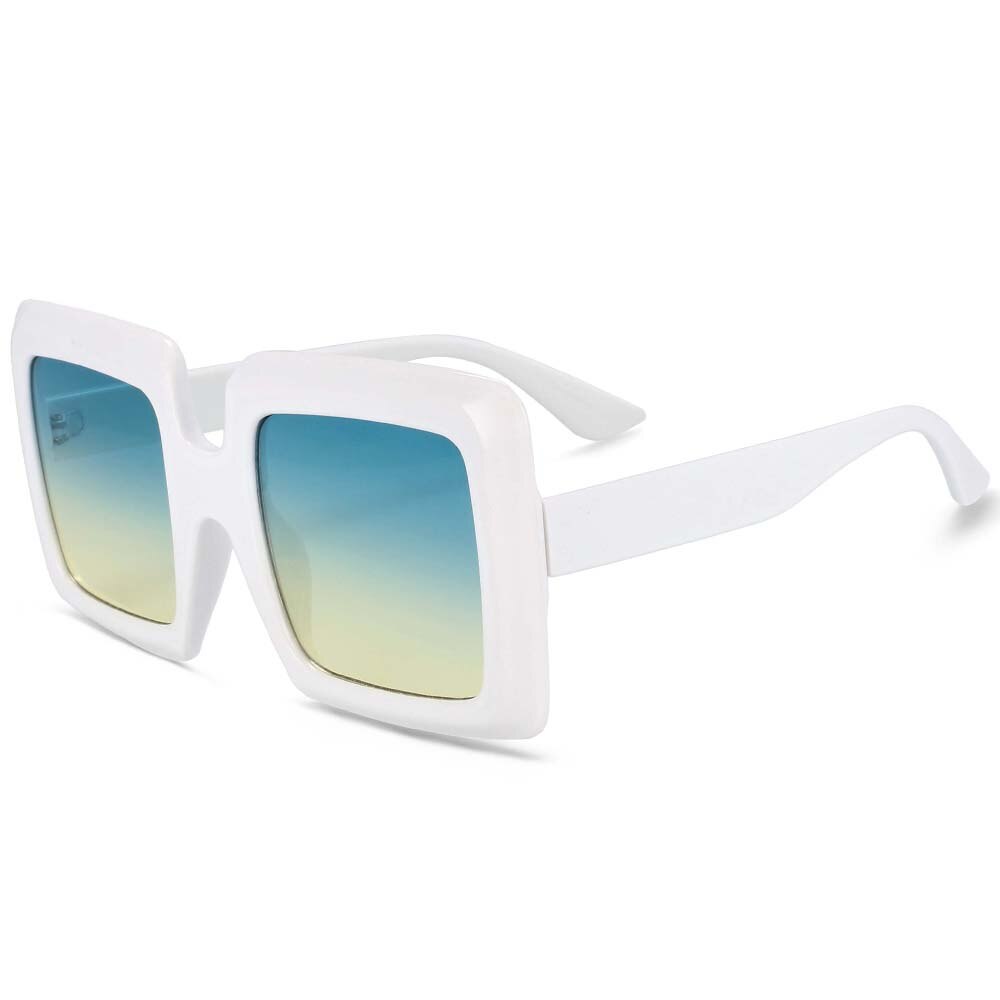 CCSpace Women's Full Rim Oversized Square Resin Frame Sunglasses 54244 Sunglasses CCspace Sunglasses White 54244
