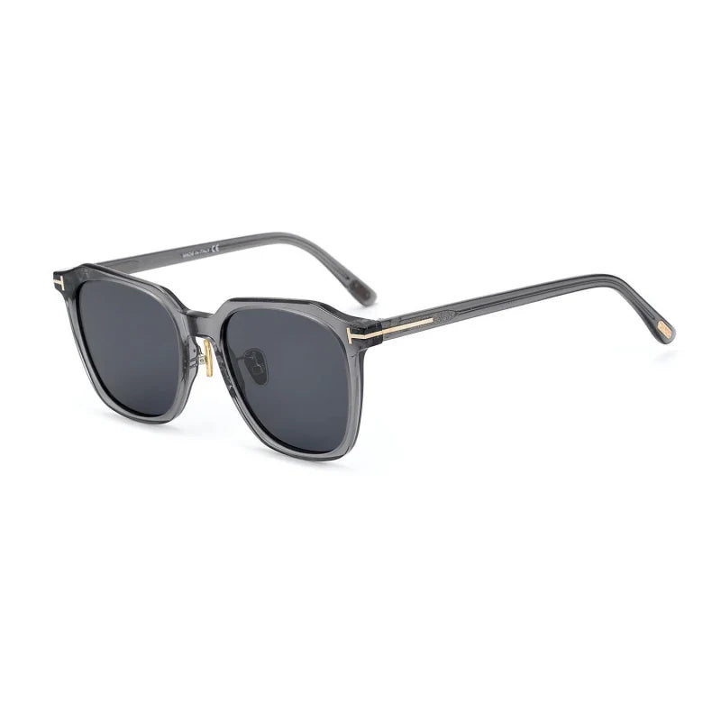 Black Mask Men's Full Rim Square Acetate Polarized Sunglasses Tf971 Sunglasses Black Mask Clear Gray As Shown