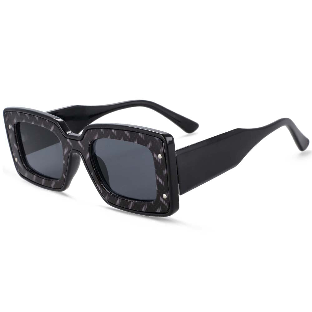 CCSpace Women's Full Rim Square Resin Frame Punk Sunglasses 54082 Sunglasses CCspace Sunglasses black