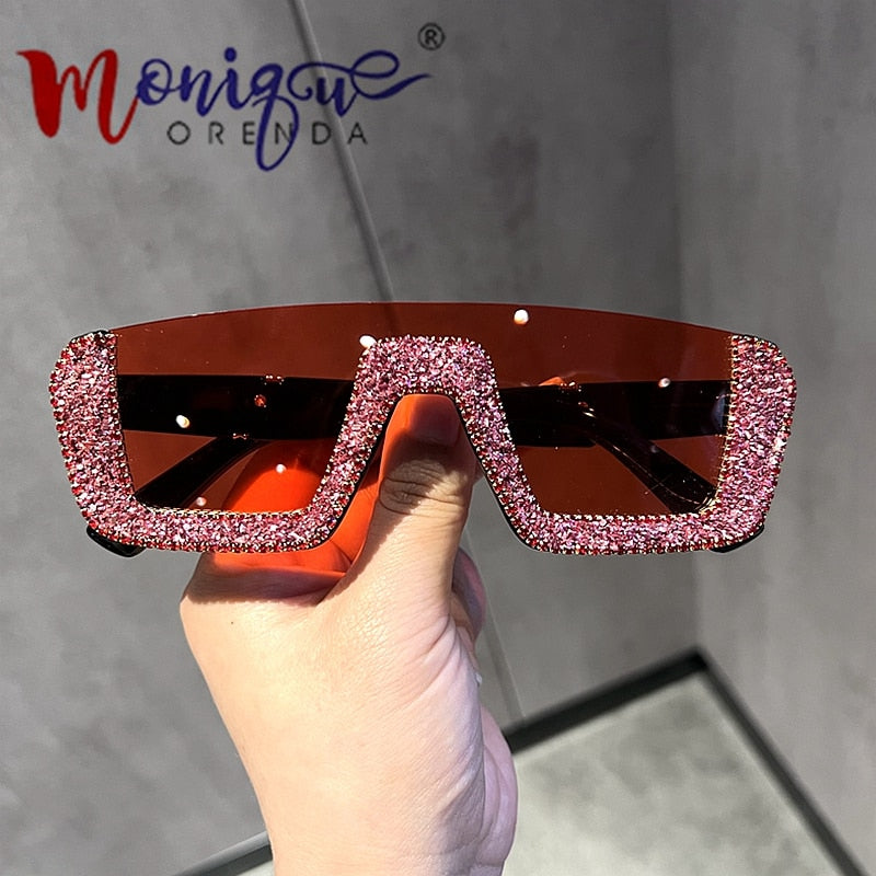 Monique Orenda Women's Semi Rim Square Acetate Frame UV400 Sunglasses 8248 Sunglasses Monique Orenda Red Stone China Other