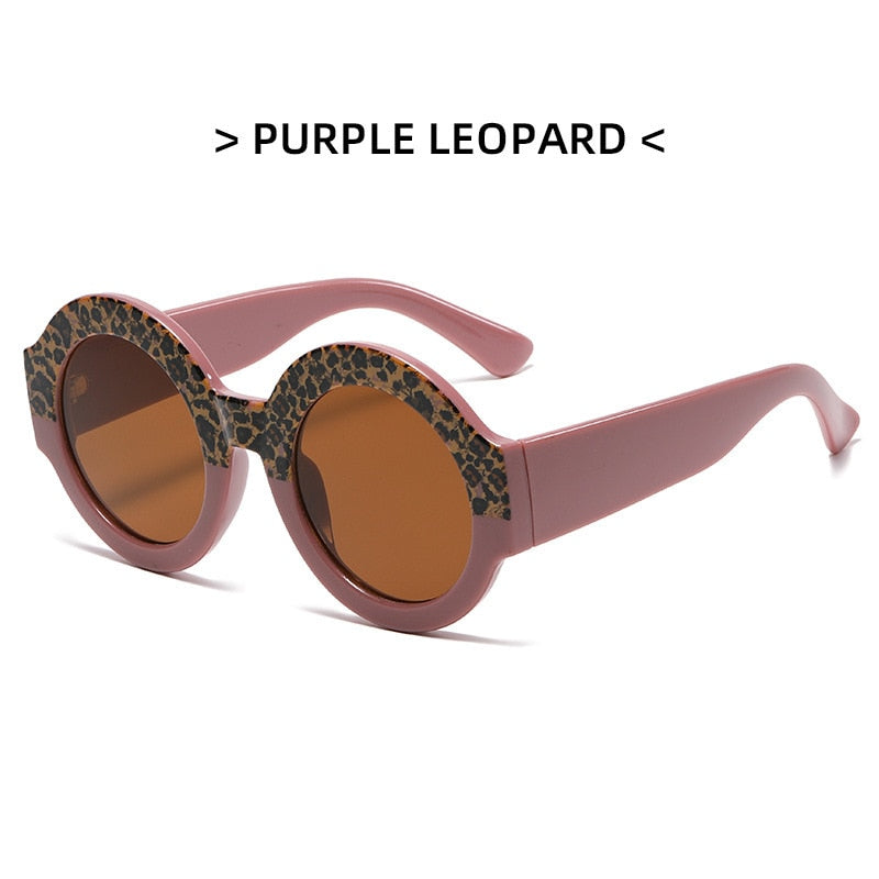 Lonsy Women's Sunglasses Round Leopard Double Color Mn13033 Sunglasses Lonsy C3 As Picture
